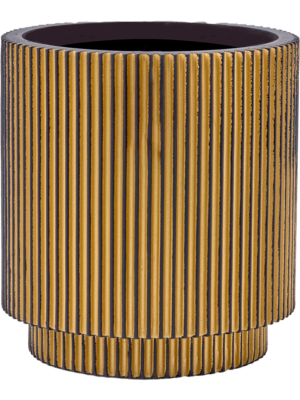 Vase Cylinder Black Gold