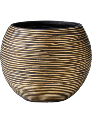 Vase Ball Black Gold