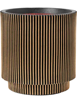 Vase Cylinder Black Gold