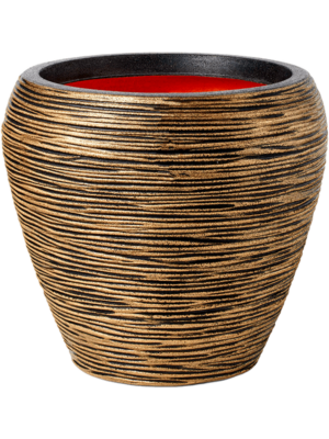 Vase Taper Round Black Gold