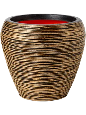 Vase Taper Round Black Gold
