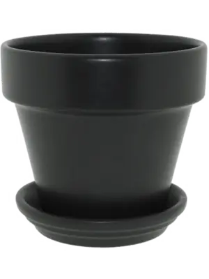Pot & Saucer Matt Anthracite