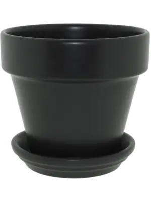 Pot & Saucer Matt Anthracite