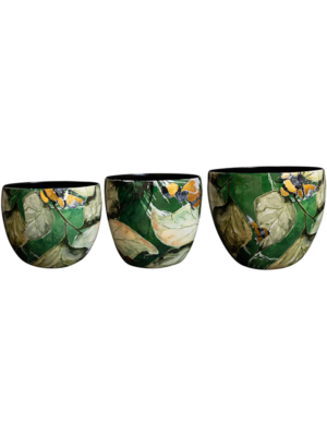 Pot Bee Green (set of 3)