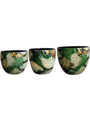 Pot Bee Green (set of 3)