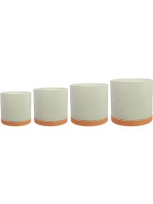 Pot With Saucer Cream (set of 4)