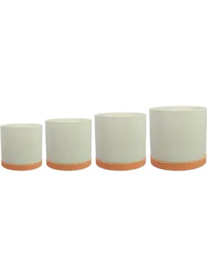 Pot With Saucer Cream (set of 4)