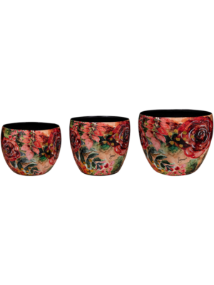 Pot Rose Rouge (set of 3)