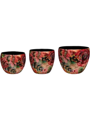 Pot Rose Rouge (set of 3)