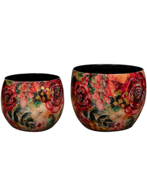 Pot Rose Rouge (set of 2)