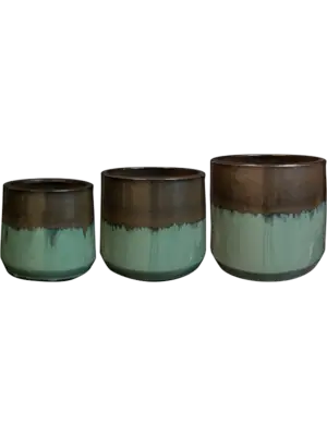 Pot Mirror Green (set of 3)