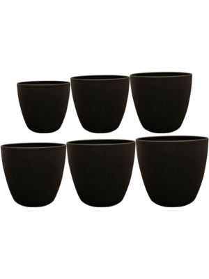 Pot Matt Black (set of 6)