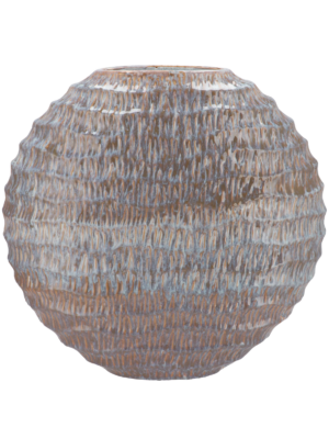 Oval Vase Grey Active Glaze Wave