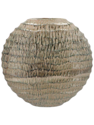 Oval Vase Green Active Glaze Wave