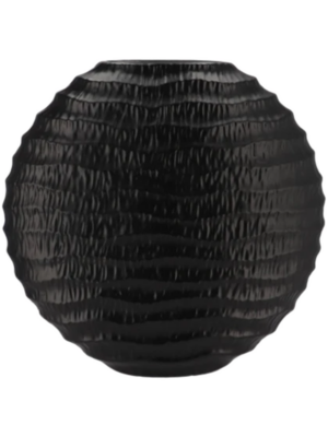 Oval Vase Black Wave