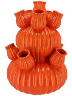Orange Tulip Vase Bubbles